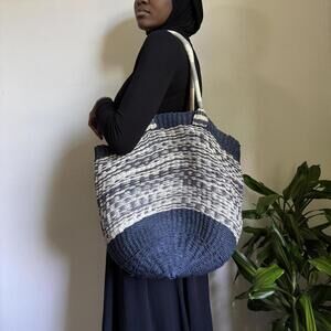 Vintage‎ Gap braided woven tote shoulder bag basket wave summer bag